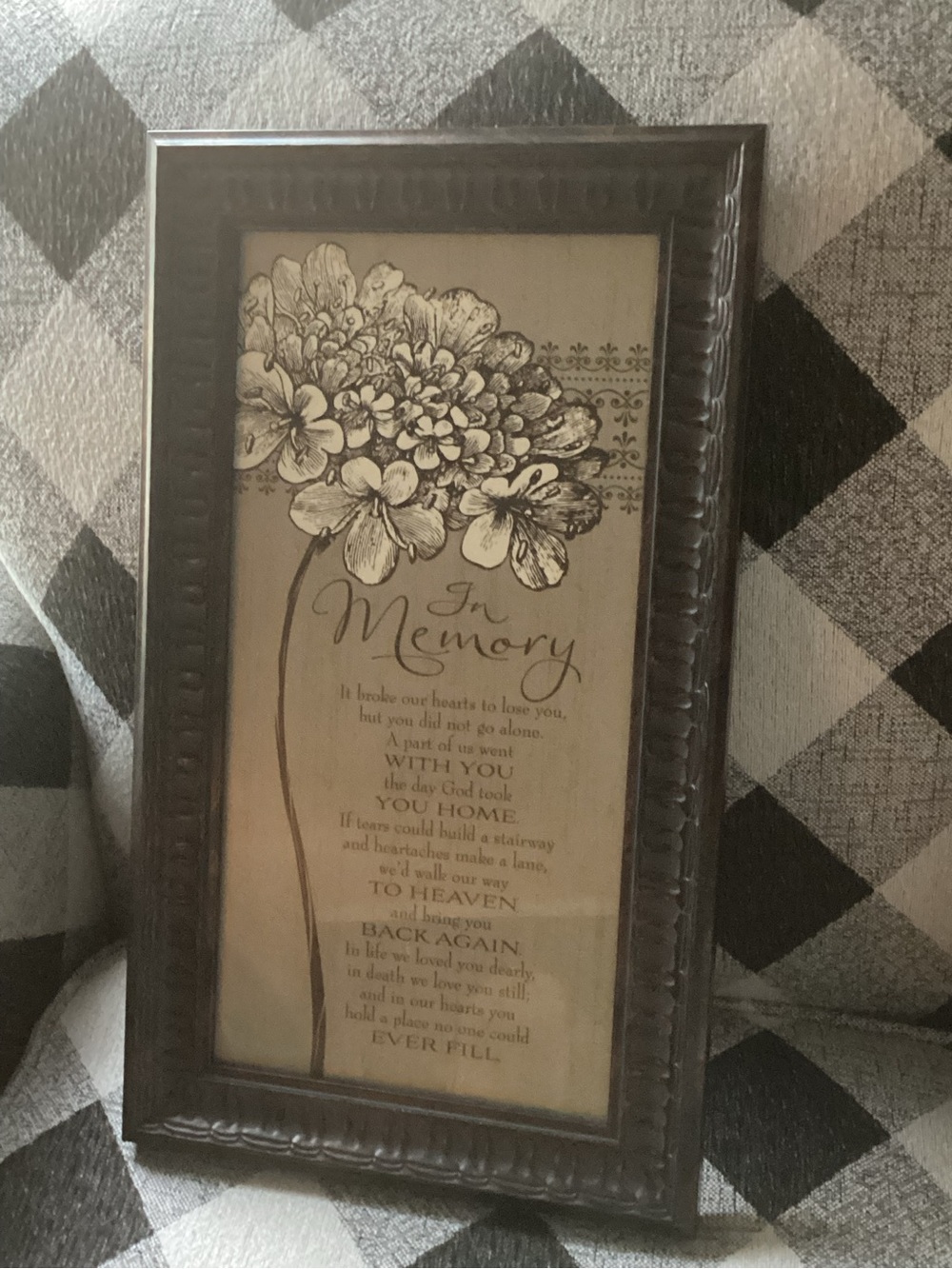Floral 'In Memory' Framed Wall Art